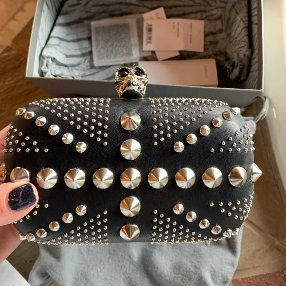 Studded Britannia Classic Skull Clutch Bag